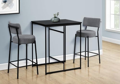 Contemporary Rectangular Counter Height Dining Table Small with Black Laminate Top and Metal Base Ideal for Modern Homes