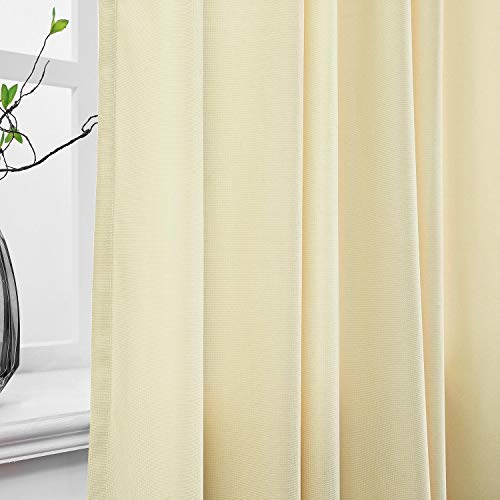 TWOPAGES 8ft Wide x 8ft Tall Flame Retardant Divider Curtains Privacy Cubicle Curtain with Grommet Top (1 Panel,Beige Yellow) - color: Beige Yellow, size: 96"W x 96"L (Pack of 1)