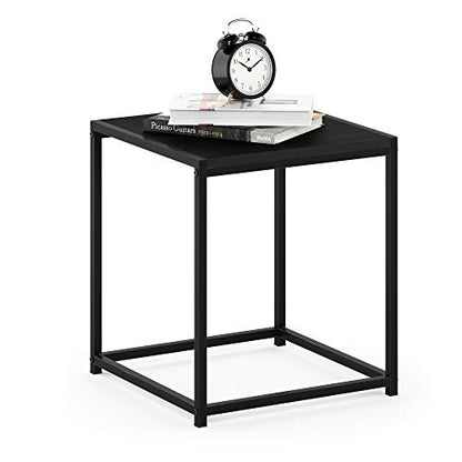 FURINNO Camnus Modern Living End Table, Americano, 1 Tier, Metal Frame - color: Americano, size: 1-Tier, 15.75" Square