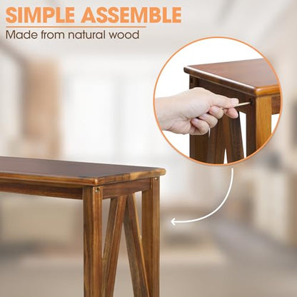 ENKEZI Narrow End Table with Shelf – Slim Side Table, Nightstand for Small Spaces, Bedroom, Living Room, Balcony or Outdoor Use (Minimalist A) - style: Minimalist A