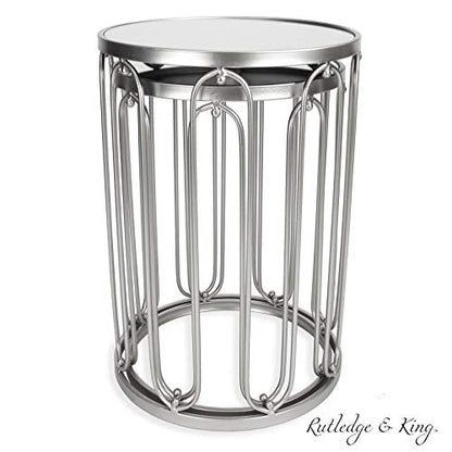Nested Metal Side Tables - Set of 2 for Living Room & Bedroom (Silver) - color: Braswell - Silver