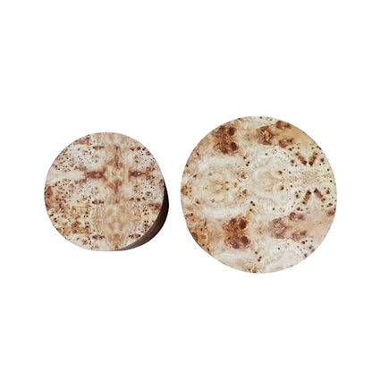 18.9" Round Nesting Coffee Table Set of 2, Modern Wooden Coffee Tables Small Circle Center Table for Living Room, Accent End Table Set, No Assembling (Natural Burl) - color: A-natural Burl