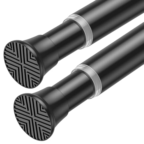 2Pack Curtain Rods for Windows 30-63Inch Black Tension Rod Adjustable | Curtain Rod No Drilling Spring Rod Tension Curtain Rods for Windows,Door - color: Black, size: 30" to 63"-2Pcs