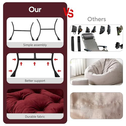 Lazy Chair with Folding Ottoman Modern Large Accent Chair,Contemporary Lounge Leisure Sofa Chair with Armrests Upholstered Sofa Armchair Reading Chair for Bedroom,Dorm&Office (Dusty Rose-f) - color: Dusty Rose