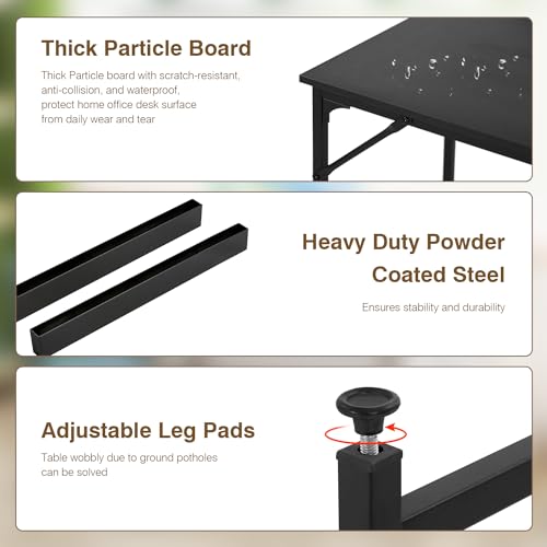 FDW 39 inches Computer Desk, Modern Simple Style Desk for Home Office, Study Student Writing Desk,Black - color: Black, size: 40 Inches
