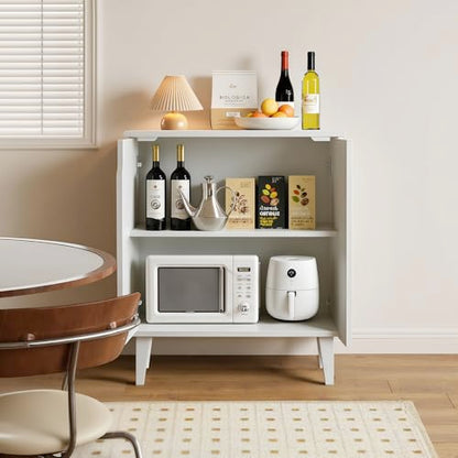 Panana White Coffee Bar Cabinet, Farmhouse Kitchen Sideboard Buffet Storage Cabinet White Accent Sideboard Buffet Cabinet for Kitchen, Dining Room, Living Room, Hallway