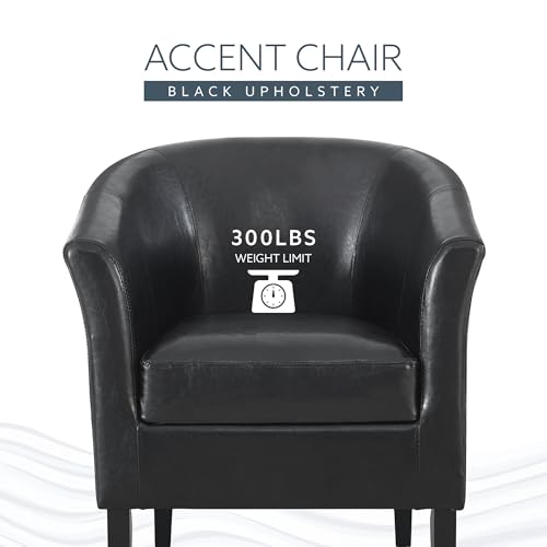 Linon Home Dcor Linon Home Decor Simon Club Chair, 33" x 28.25" x 25.5", Black
