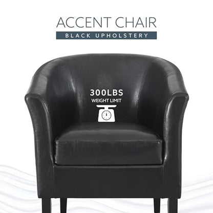 Linon Home Dcor Linon Home Decor Simon Club Chair, 33" x 28.25" x 25.5", Black
