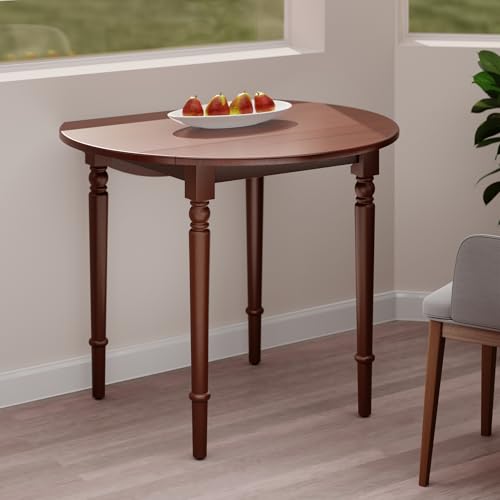 Winsome Sorella Round Double Drop Leaf Dining Table, Walnut - color: Walnut, size: Table