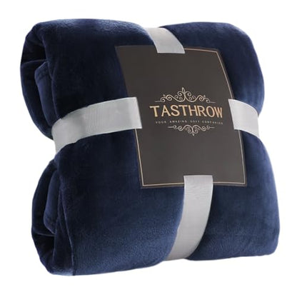 TASTHROW Large Flannel Fleece Throw Blanket, 50×70 Inch | Cozy Lightweight Thick Blanket - All Seasons Suitable for Women, Men and Kids (Two Pack, Navy) - color: Navy, size: Two Pack 50"x70"