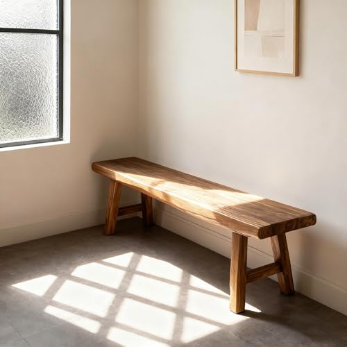 Kitchen & Dining Room Benches Sturdy Entryway Indoor Wooden Dining Benchs 39.3"/47.2"/55.1"/62.9"/70.8" Length Vintage Narrow Noodle Skinny Bench For Bedroom End Of Bed Decorative Benchs - size: 47.2"
