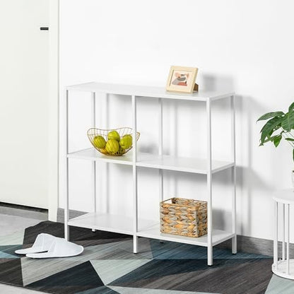 HDANI 31.5 Inch Metal Console Table with 3 Tier Strage Shelves,Narrow Entryway Table,Modern Sofa Tables for Entryway, Living Room,Bedroom,White - color: White, size: 31.5×9.84×29.53in