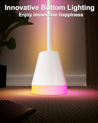 Keepsmile Smart RGB LED Corner Floor Lamp,172 LEDs Bright Standing Lamps for Living Room with APP and Remote,Modern Floor Lamp with Music Sync and 16 Million Colors, Ambient Lighting for Bedroom White - color: White