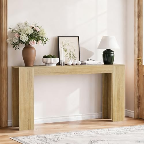 Spaco 63'' Narrow Long Console Table,Farmhouse Entryway Table Sofa Table with Storage,Wood Behind Couch Table for Living Room, Hallway,Foyer - color: Natural Oak (63'')
