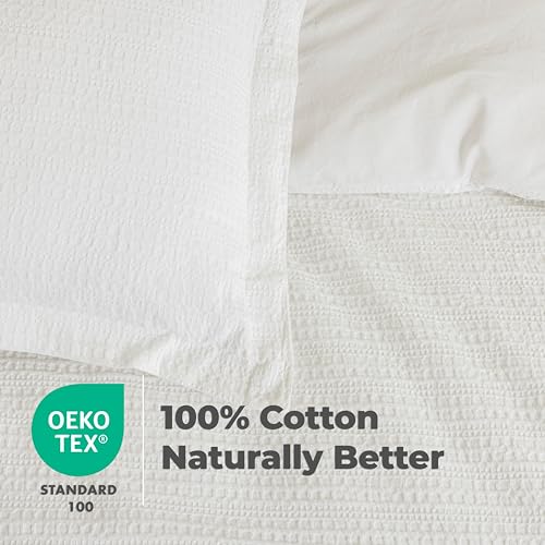 Dreamology Waffle Weave Duvet Cover Full Size,100% Cotton Waffle,3 Pieces | Duvet Cover Set with Zipper Closure, Soft Luxury Textured & Breathable Duvet Cover, Cotton Bedding Set (Cloud White) - color: Cloud White, size: Full