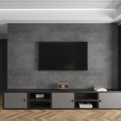 3yecao 31"×354" Darker Grey Black Wide Concrete Wallpaper Peel and Stick Extra Thick 3D Dark Gray Faux Contact Paper Textured Stained Vinyl Wrap Matte Wall Sticker for Walls Bedroom Basement Bathroom - color: Dark Gray, size: 31" x 354"
