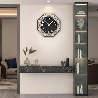 Large Wall Clock for Living Room Decor 16inch Silent Modern Clock | Analog Battery Operated Non Ticking Black Wood Home Decorative Clock Wall for Kitchen Bedroom Office Classroom Bathroom - size: 16 inch