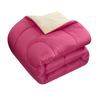 Idea Nuova "Casa 7-Piece Solid Reversible Comforter Set with Bonus Sheets, Fuschia, Queen, 86"x86" - color: Fuschia, size: Queen