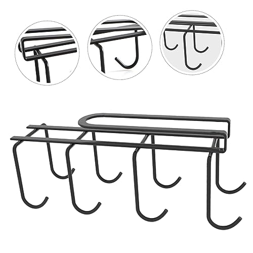 PRETYZOOM Cup Holder Under Cabinet Stand Rack for Mugs Drying Hanger for Kitchen Bottle Organizer - color: Black