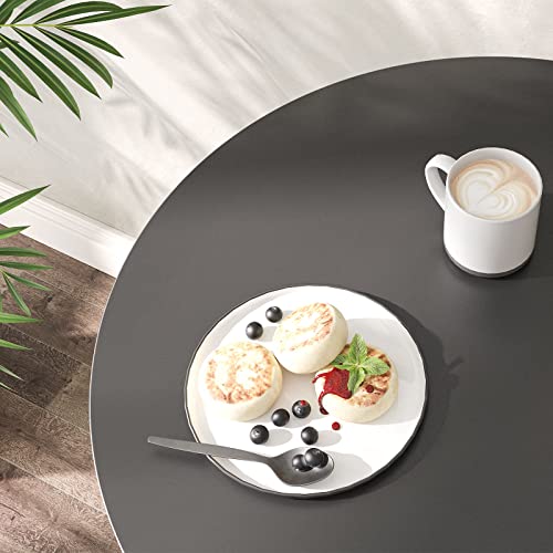 HOOBRO Bar Table, Height-Adjustable Round Pub Table 27-35.4 Inches, Cocktail Table with Sturdy Base, Modern Style, Easy to Assemble, Suitable for Small Space, Black BK58BT01G1 - color: Black