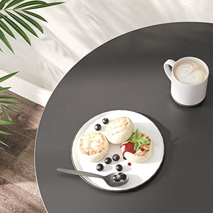 HOOBRO Bar Table, Height-Adjustable Round Pub Table 27-35.4 Inches, Cocktail Table with Sturdy Base, Modern Style, Easy to Assemble, Suitable for Small Space, Black BK58BT01G1 - color: Black