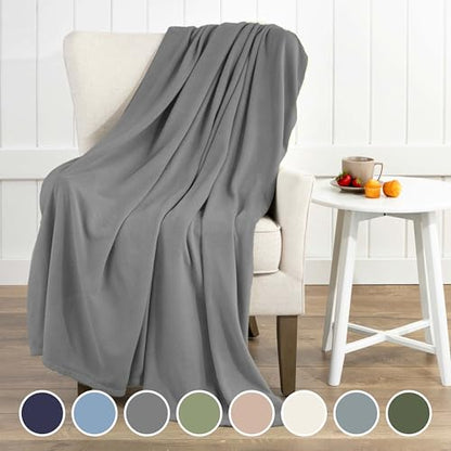 Twin Size Fleece Bed Blanket | Comfy Supersoft Fleece Blanket – All-Season Light Weight Throw Blanket | Luxuriously Soft | Throw Blanket for Couch and Sofa | Machine Wash | Gray - color: Grey, size: Twin