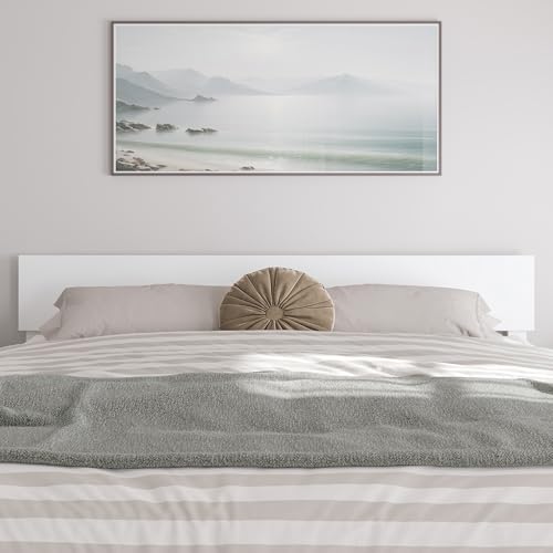 AFI, Orlando King Adjustable Modern Solid Wood Panel Headboard, White - color: White, size: King (U.S. Standard)