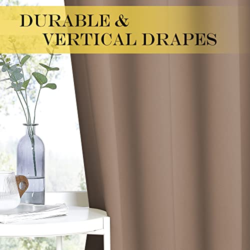 NICETOWN Blackout Drapery Curtain Panel 90 inches Long - Window Treatment Thermal Insulated Grommet Blackout Curtain/Drape for Bedroom Living Room (Cappuccino, 1 Panel, 46 by 90 inches) - color: Cappuccino, size: 46"W x 90"L (Pack of 1)