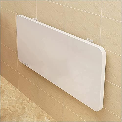 Wall Mounted Folding Table,White Floating Desk for Small Spaces,Stainless Steel Bracket Laundry Folding Table,Wall Folding Desk,Home Bars and Dining Establishments(90x50cm/35.4"×19.7") - color: White, size: 35.4 x 19.7 inches