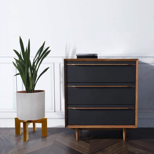 Wood Plant Stand, Mid Century Modern Planter Stand Rattan Flower Pot Stand, Low Short Plant Stands Indoor - Boho Rustic Wooden Stool for Plant Pot Holder, Fit 5-15 Inch Pot - color: 1 Brown