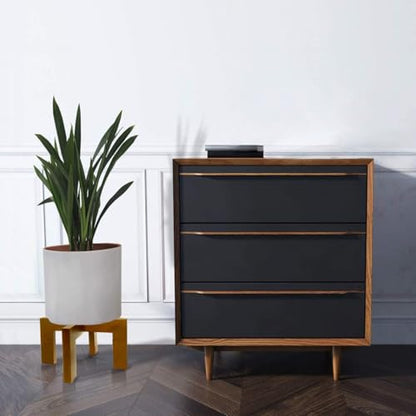 Wood Plant Stand, Mid Century Modern Planter Stand Rattan Flower Pot Stand, Low Short Plant Stands Indoor - Boho Rustic Wooden Stool for Plant Pot Holder, Fit 5-15 Inch Pot - color: 1 Brown