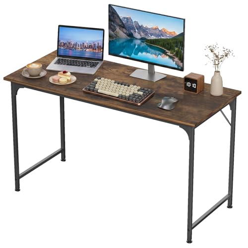 Computer Desk 47 inch Length Study Writing Table, Adjustable feet, Modern Furniture for Home Office, Brown - color: Brown, size: 47 inch