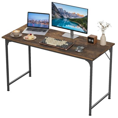 Computer Desk 47 inch Length Study Writing Table, Adjustable feet, Modern Furniture for Home Office, Brown - color: Brown, size: 47 inch
