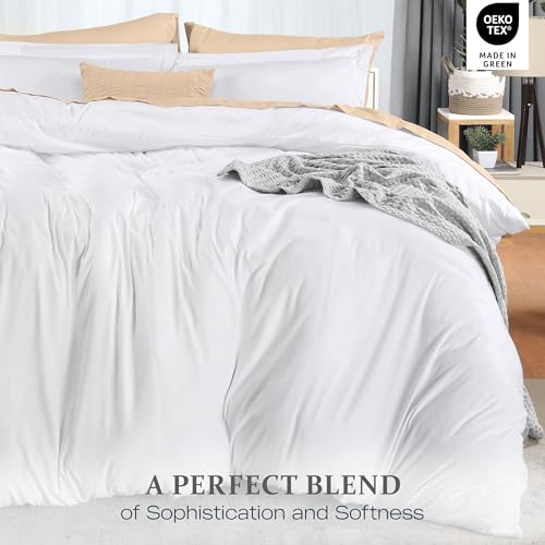 Duvet Cover Twin/Twin XL, 3 PC Cotton Like Polyester, Zipper Closure, White | Extra Soft and Breathable, Wrinkle & Fade Resistant, Includes Duvet Cover and 1 Pillow Sham, Comforter Not Included, OekoTex - color: White, size: Twin/Twin XL - Duvet Cover Set
