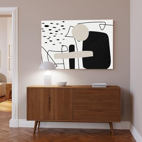 Minimalist Black & White Line Art Wall Decor Poster Wall Art Decor Print Picture Paintings for Living Room Bedroom Decoration Unframe 12x18inch