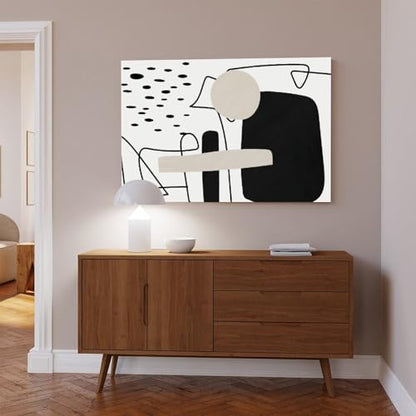 Minimalist Black & White Line Art Wall Decor Poster Wall Art Decor Print Picture Paintings for Living Room Bedroom Decoration Unframe 12x18inch