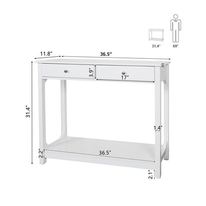 TaoHFE Console Table, 39.4"x11.8"x31.5"(LxWxH), White - color: White