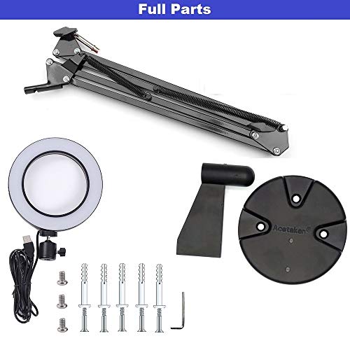 Wall Mount Light, 6'' USB Ring Light with Wall Swivel Mount for YouTube Task Craft Architect Drafting Repair Makeup- Acetaken