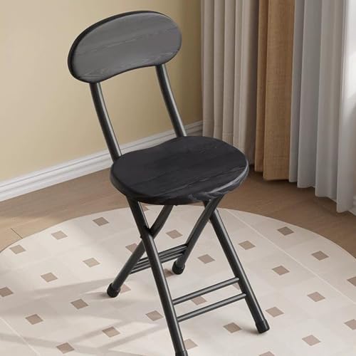 Mid-Century Foldable Dining Chair with Back, Portable Folding Stools Stackable, Indoor Stackable Chairs with Anti-Slip Feet for Living Room Office - color: B, size: 1PCS