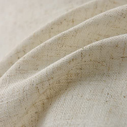 Valea Home Linen Kitchen Curtains 36 Inch Length Rustic Farmhouse Crude Short Cafe Curtains Rod Pocket Tiers for Small Window Bathroom Basement, Natural, 2 Panels - size: 26"W x 36"L (Pack of 2)