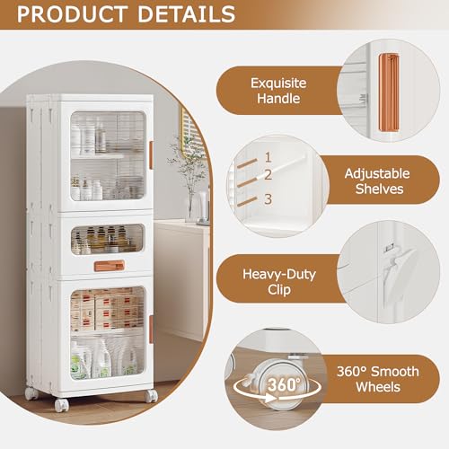 VECELO 3-Tier Narrow Bathroom Storage Cabinet with Drawer, Movable Wheels, Adjustable Shelves, Anti-Tip, Slim, for Small Space, Kitchen, Laundry, White - size: 1 Drawer