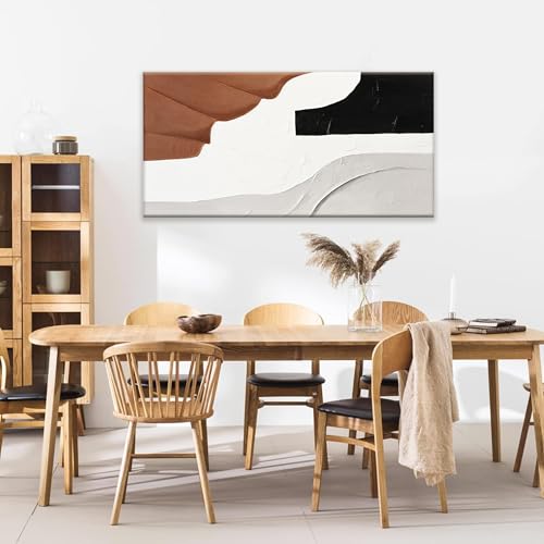 TAIJXAGSG Abstract Wall Art Brown Color Block Art Prints Black And White Geometric Color Block Canvas Art Wall Decor Painting Modern Artwork Decorations For Living Room Bedroom Kitchen 24 x 48 In - color: Brown Color, size: 48"L x 24"W