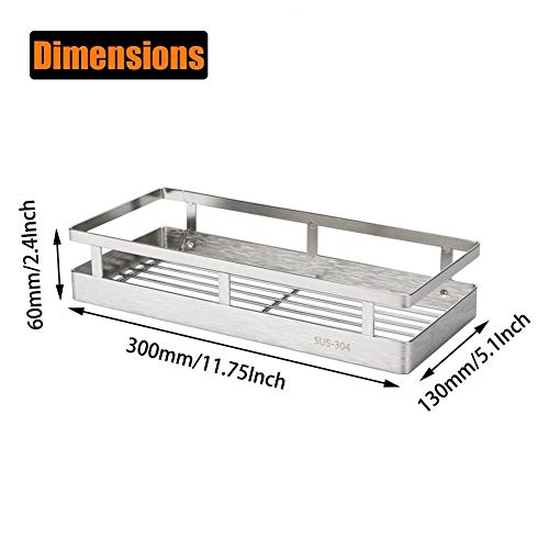 2PCS Kitchen Spice Rack, SUS304 Stainless steel Wall Mount Storage Rack, Seasoning Container, 11.8Inch Spice Organizer, Kitchen Seasoning Hanging Rack, Bathroom Shelf for Storing Toiletries - size: 11.8Inch 2PC