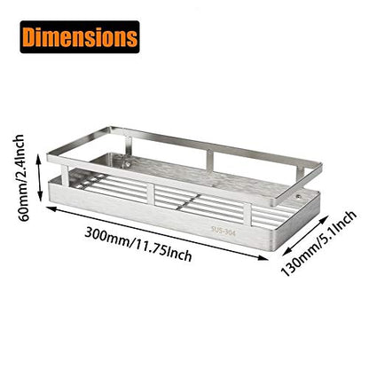 2PCS Kitchen Spice Rack, SUS304 Stainless steel Wall Mount Storage Rack, Seasoning Container, 11.8Inch Spice Organizer, Kitchen Seasoning Hanging Rack, Bathroom Shelf for Storing Toiletries - size: 11.8Inch 2PC