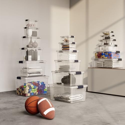 Superio Clear Storage Bins with Lids, 3 Quart BPA Free Plastic Containers, Transparent Boxes for Organizing, Stackable Crates, Organizer Totes for Home, Office, School, and Dorm - size: 3.5 Qt, style: 8 Pack