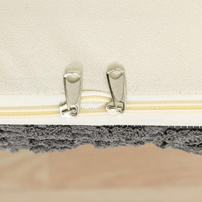 Asuprui Square Pouf Ottoman Footrest for Couch Sofa Gray Footstool 20x14In | Footstool Ottoman,Stuffed Pouf Ottoman,All-One Foam Filler, Footrest,Beanbag Chair,Floor Pouf for Living Room Wedding Bedroom - color: Grey
