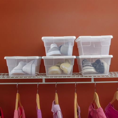 Sterilite 36-Pack 6 Quart Storage Box, Stackable Clear Plastic Bins with Snap-On Lids - Heavy-Duty Organizing Containers for Closet, Bathroom, and Office - size: 6 Quart, style: 36 Pack