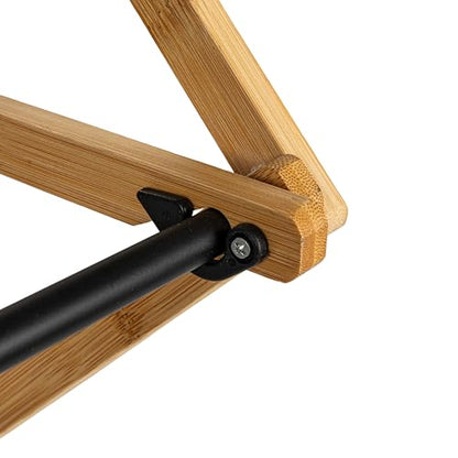 Household Essentials Bamboo Folding Clothes Drying Rack | Large Capacity, 14 Coated Metal Dowels, 28 Feet of Drying Space | Eco-Friendly, Collapsible Indoor Rack for Apartments, Homes & Dorms - color: Natural/Black