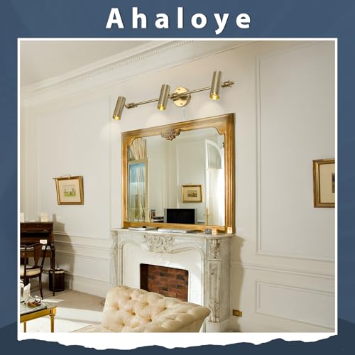 Modern Gold 3-Light Plug-in 31.1" Wall Sconce Light, 1 Pack | 3-Light Vanity Wall Lamp Picture Art Light Brass Wall Mount Lighting Fixture for Living Room, Bathroom & Bedside - color: B-Gold