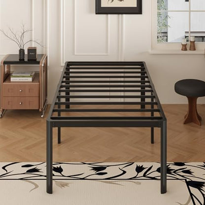 Yicensen 20 Inch Twin Bed Frames Rounded Corner Legs Heavy Duty Platform Twin Metal Bed Frame for Kids, Easy Assembly, Noise Free, No Box Spring Needed, Black. - size: Twin, style: 20 Inch